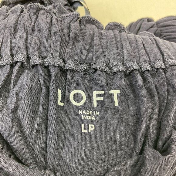 LOFT Womens Off The Shoulder Top Blue Lace 3/4 Sleeve Shirt Stretch PL Petites - Picture 10 of 11